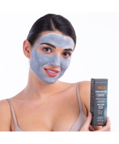 Seatherapy Scrub Mask Viso Tripla Azione scatola e applicazione viso