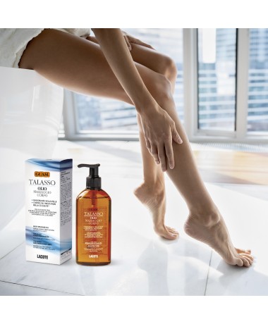 Talasso Olio Massaggio Corpo applicazione gambe