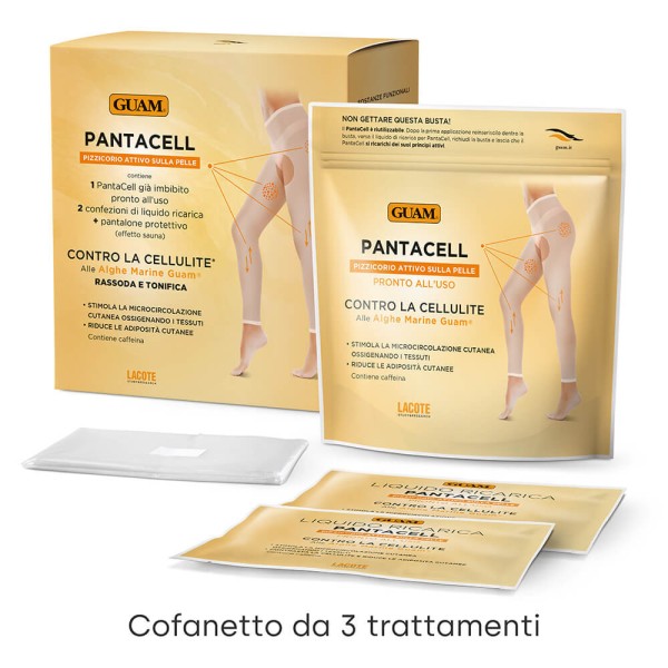 PantaCell 3 trattamenti + Pantalone Sauna scatola, confezione apri e chiudi e pantalone effetto sauna