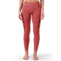 Leggings Power Fit Rosso Rubino indossato lunghezza