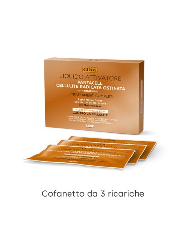 3 Buste Liquido Attivatore PantaCell Cellulite Radicata e Ostinata confezione + buste