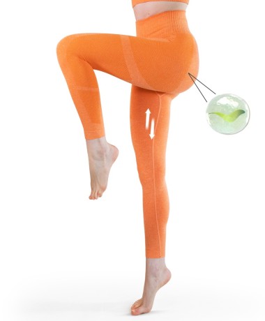 Leggings Power Fit Arancione Indossato