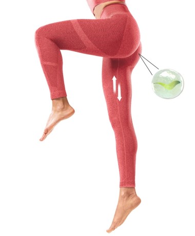 Leggings Power Fit Rosso Rubino lato