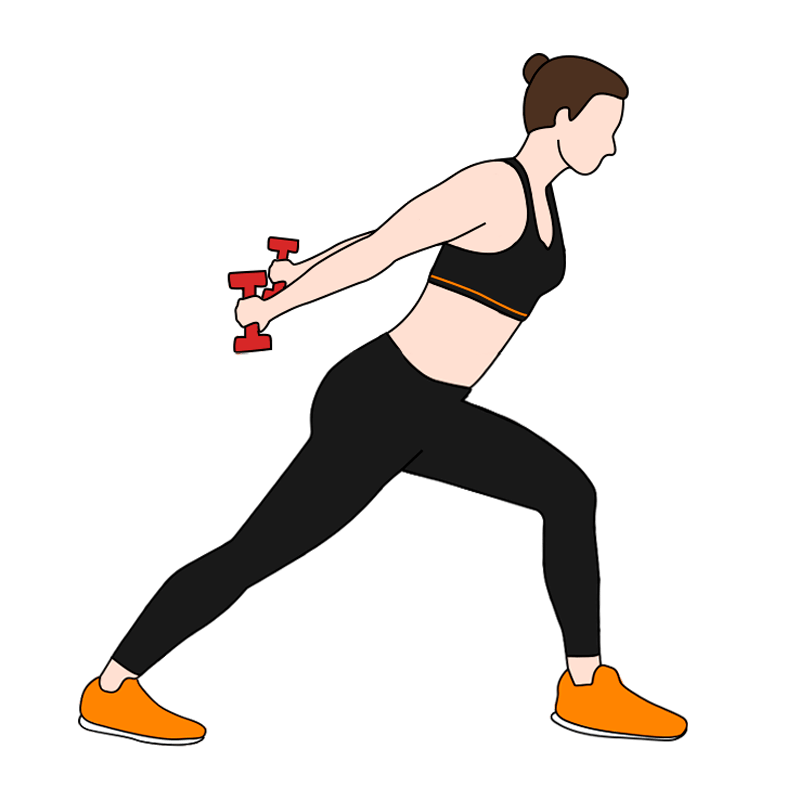esercizio togliere grasso braccia Kick back dei tricipiti